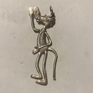 Vintage Sterling Silver Pink Panther Pendant